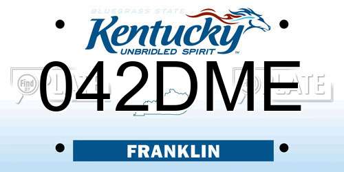 042DME Kentucky License Plate