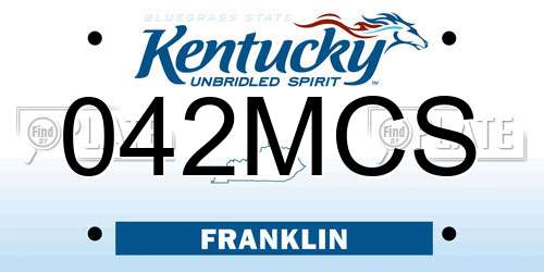 042MCS Kentucky License Plate