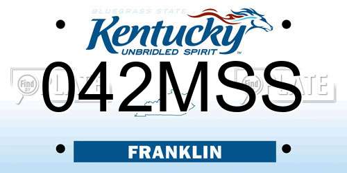 042MSS Kentucky License Plate