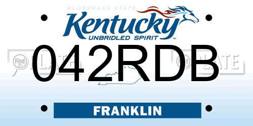 042RDB Kentucky License Plate