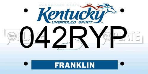 042RYP Kentucky License Plate