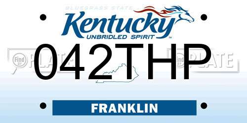 042THP Kentucky License Plate