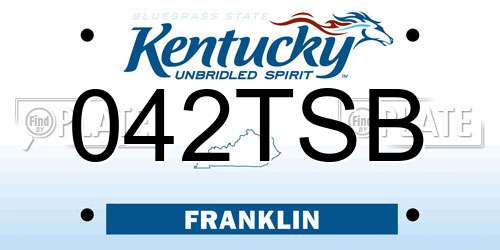 042TSB Kentucky License Plate