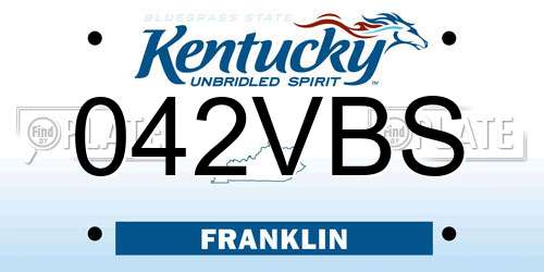 042VBS Kentucky License Plate
