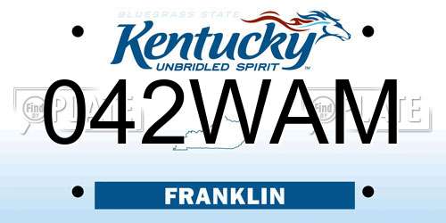 042WAM Kentucky License Plate