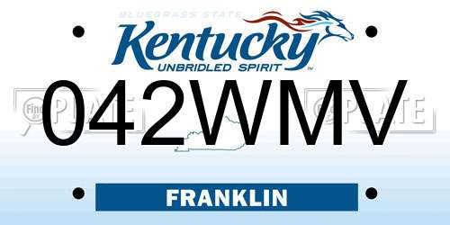 042WMV Kentucky License Plate