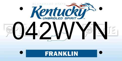 042WYN Kentucky License Plate