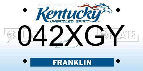 042XGY Kentucky License Plate