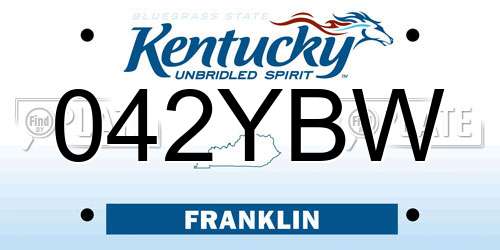 042YBW Kentucky License Plate
