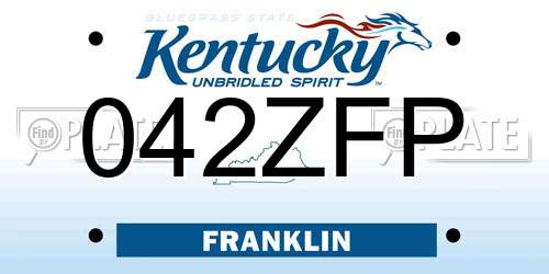 042ZFP Kentucky License Plate