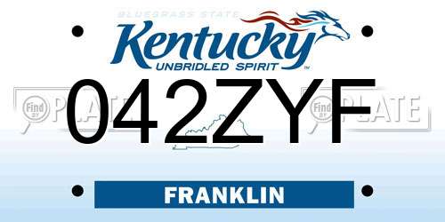 042ZYF Kentucky License Plate