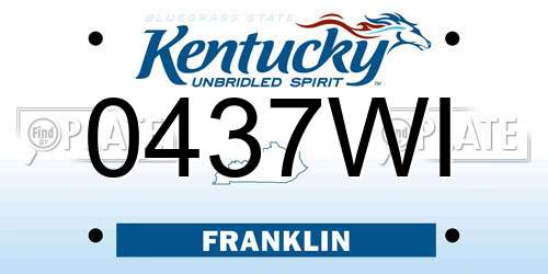 0437WI Kentucky License Plate