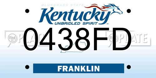 0438FD Kentucky License Plate
