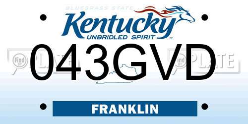 043GVD Kentucky License Plate