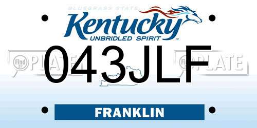 043JLF Kentucky License Plate