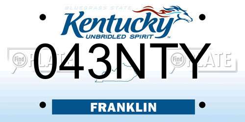 043NTY Kentucky License Plate