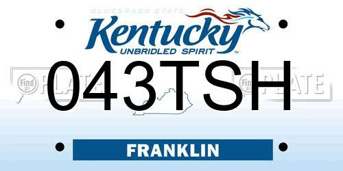 043TSH Kentucky License Plate