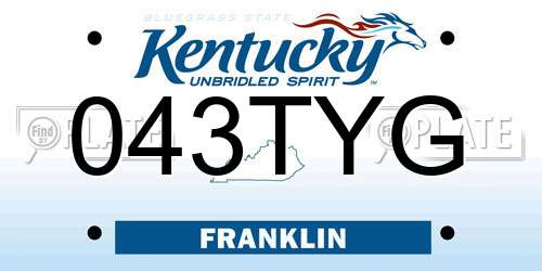 043TYG Kentucky License Plate