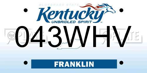 043WHV Kentucky License Plate