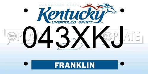 043XKJ Kentucky License Plate