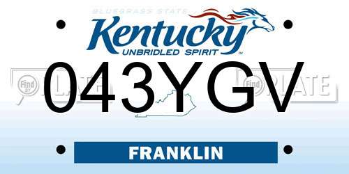 043YGV Kentucky License Plate
