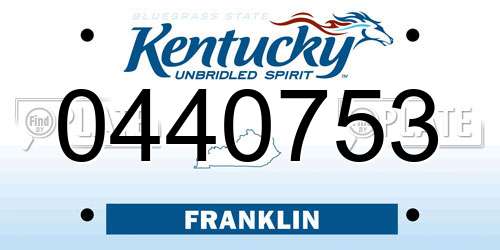 0440753 Kentucky License Plate