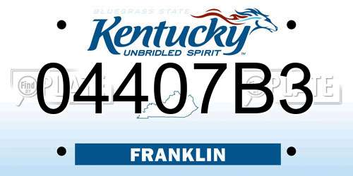 04407B3 Kentucky License Plate