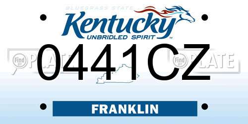 0441CZ Kentucky License Plate