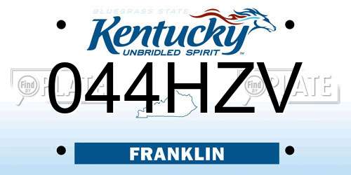 044HZV Kentucky License Plate