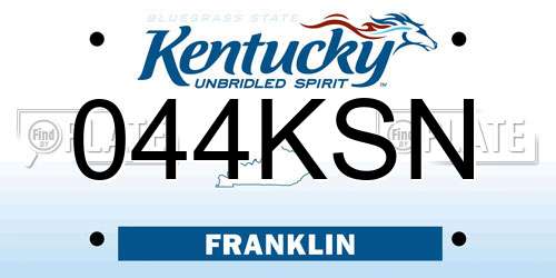 044KSN Kentucky License Plate