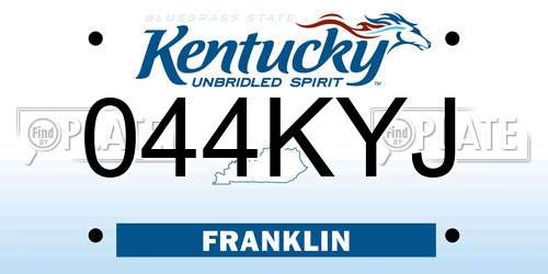 044KYJ Kentucky License Plate