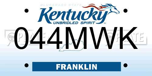 044MWK Kentucky License Plate