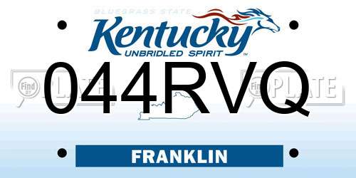 044RVQ Kentucky License Plate