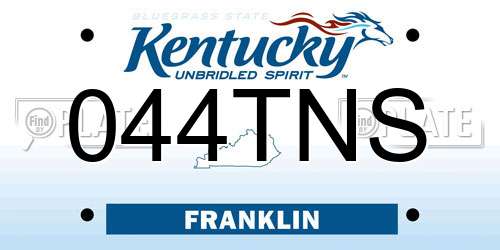 044TNS Kentucky License Plate