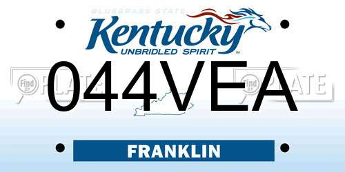 044VEA Kentucky License Plate