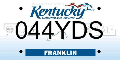 044YDS Kentucky License Plate