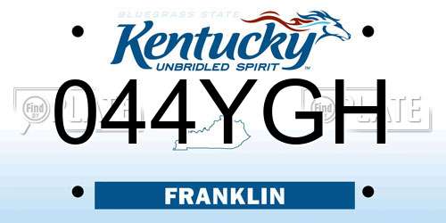 044YGH Kentucky License Plate