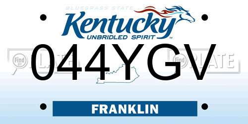 044YGV Kentucky License Plate