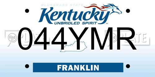 044YMR Kentucky License Plate