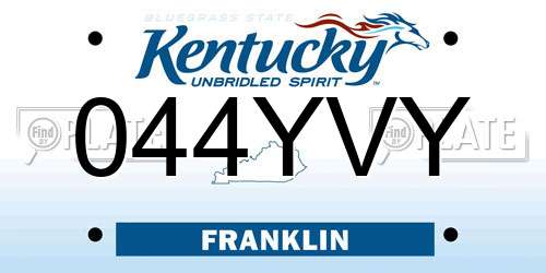 044YVY Kentucky License Plate