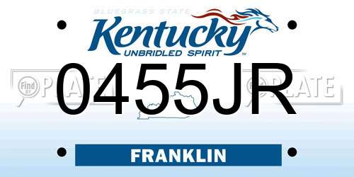 0455JR Kentucky License Plate