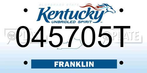 045705T Kentucky License Plate