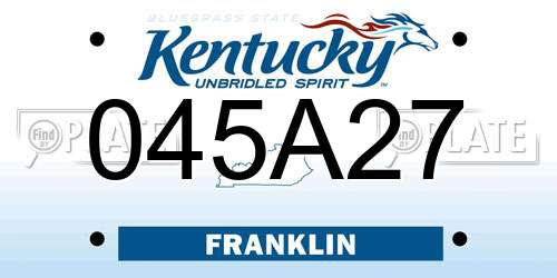 045A27 Kentucky License Plate