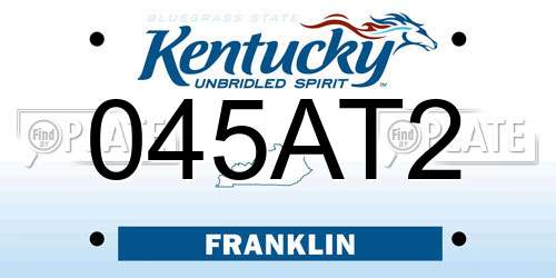 045AT2 Kentucky License Plate