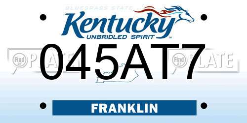 045AT7 Kentucky License Plate