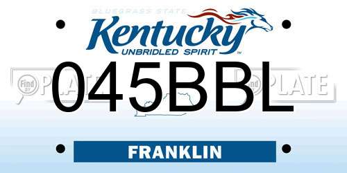 045BBL Kentucky License Plate