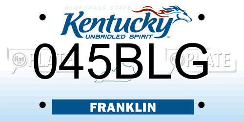 045BLG Kentucky License Plate