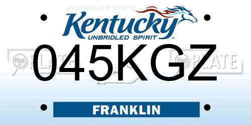 045KGZ Kentucky License Plate
