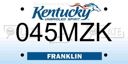 045MZK Kentucky License Plate