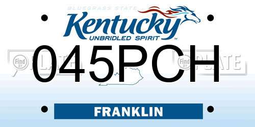 045PCH Kentucky License Plate